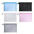 thumbnail image 2 of Muka Zipper Nylon Mesh Pouch, Makeup Bags Plastic Zipper Pouches for Organizing Cases, Cosmetic Office Supplies and Travel Accessories-Black-A4, 2 of 8