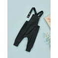 thumbnail image 3 of Qmyliery Infant Girls Plain Long Romper, Casual Front Buttons Suspenders Bodysuit, 3 of 9