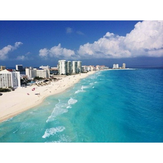 Framed Art For Your Wall Cancun Mexico Skyline Glossy Poster