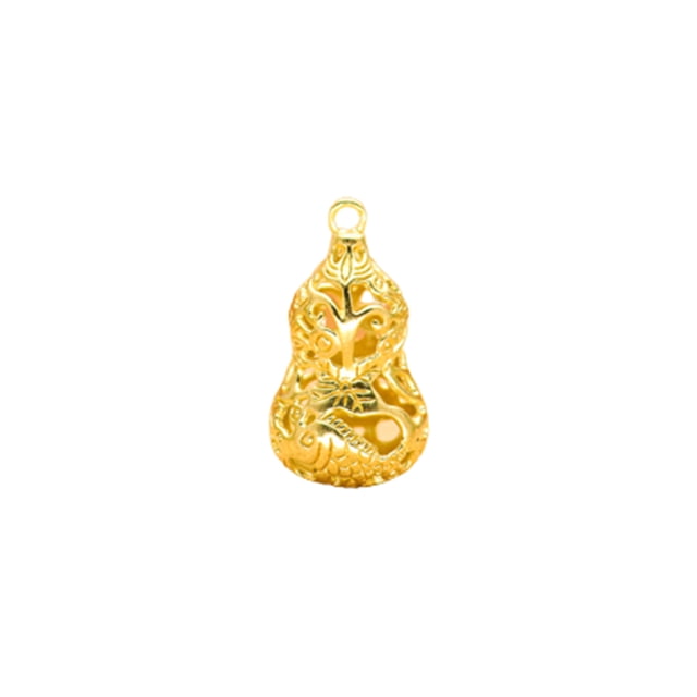 Qarigey Colgantes de latón con patrón de loto de calabaza, colgante dorado a prueba de decoloración, accesorio de joyería resistente, collar, regalo Accesorios de disfraces Pez doble brillante NO9 Qarigey AP016745-10