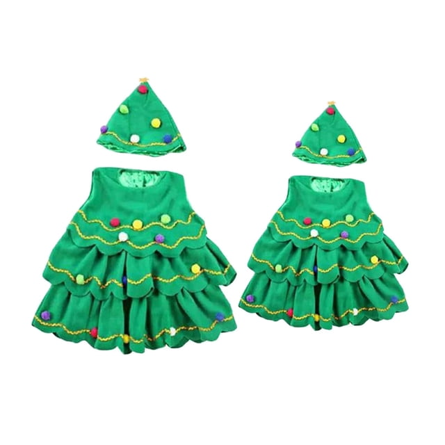 Trajes de disfraces de árbol de Navidad Hugo conjuntos de sombrero para niñas y niños 130cm y 100cm