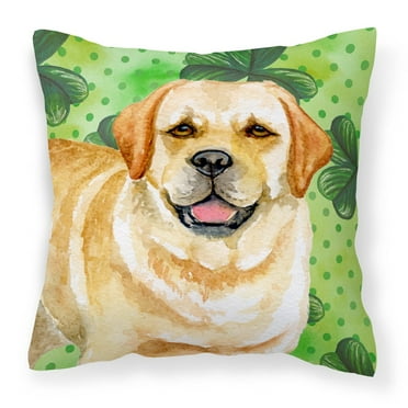 St Patrick's Design with Dog Fabric Decorative Pillow