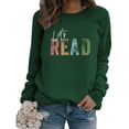 thumbnail image 2 of Huaizzzy Chandail en Molleton de Lecture pour Femmes Let's Reading Graphic Manches Longues Chemises Col Rond Bibliothèque Enseignante Chandail-Over Tops Dames Hauts Manches Longues Haut Décontracté Raglan Chandails à Capuchon Femmes Grande Taille, 2 of 4