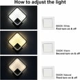 thumbnail image 2 of Aplique de pared moderno, lámpara de aluminio de bajo consumo para interiores con tres temperaturas de color para varios espacios, incluidos el dormitorio, la cocina y la sala de estar, 2 of 5
