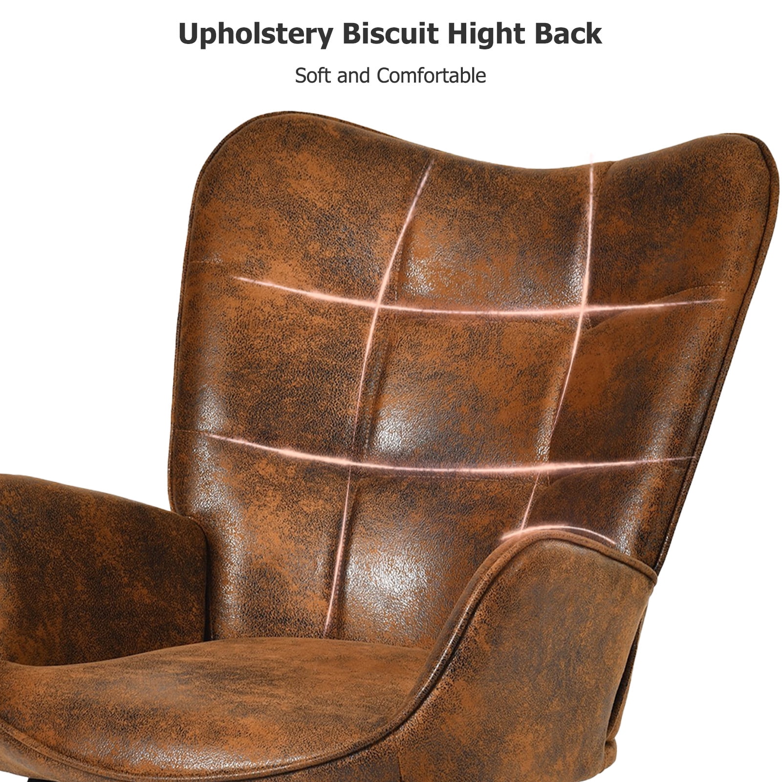 Homy Casa Accent Chair Set of 2 with Armrests, High Back Lounge Chair for Living Room, Bedroom, Vanity