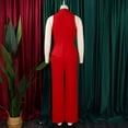 thumbnail image 6 of AURA Womens Elegant Chain Detail Wide Leg Jumpsuit Sleeveless High Waist Long Pants Outfit, 6 of 10