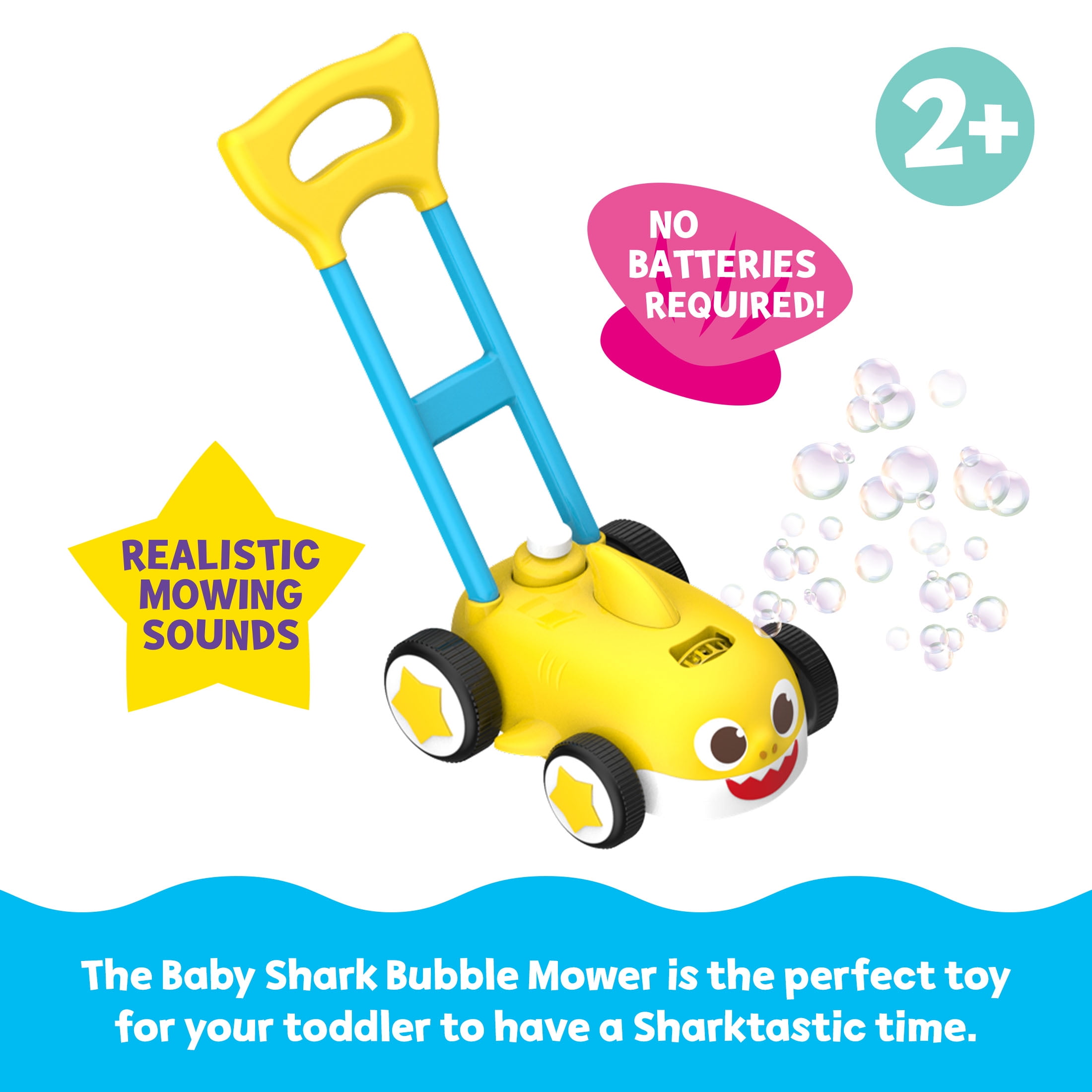 Pinkfong Baby Shark Kids Push Bubble Blower Lawn Mower, Bubble Blowing Fun for Toddlers  (图2) Pinkfong Baby Shark Kids Push Bubble Blower Lawn Mower, Bubble Blowing Fun for Toddlers  (图2)