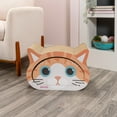 thumbnail image 6 of THE LICKER STORE Opal 19" Modern Cardboard Happy Cat Head 2-in-1 Cat Cave Scratcher with Built-In Bell Toys and Catnip, Orange/Blue, CSR1000C, 6 of 9