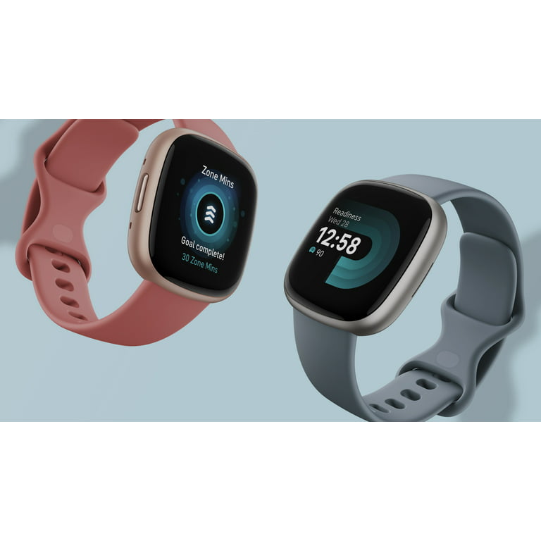 Fitbit Versa 4 Fitness Smartwatch with Daily Readiness, GPS, 24/7 Heart  Rate, 40+ Exercise Modes, Sleep Tracking and more, Waterfall Blue/Platinum,  One Size (S & L Bands Included) : Everything Else 