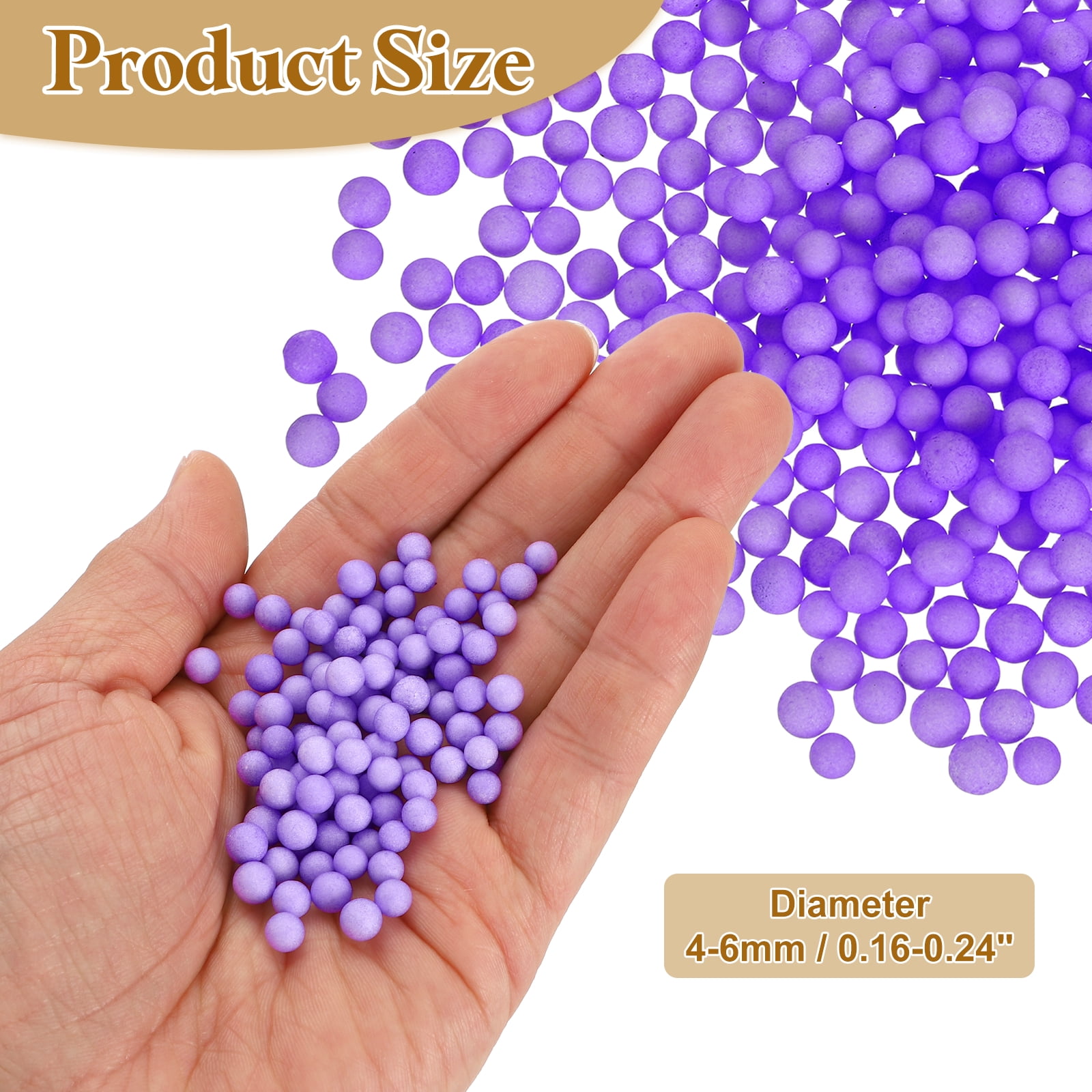 10Pack 0.16"-0.24" Foam Ball, Mini Round Foam Beads Balls for DIY Crafts, Party Decorations, Fillings of Vase Pillow, Dark Violet