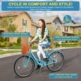 thumbnail image 4 of ABORON Lightweight Women Bike for Commuting with Basket & Combination Lock - 24/26 inch 7 Speed Beach Cruiser Bike for Women - Low Step Through City Bikes Commute Bicycle for Ladies, 4 of 9