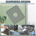 thumbnail image 4 of 2Pcs MultipurposeSilicone Sink Protector Mats Anti-Slip Hollow Out, Rollable, Rear/Center Drain, 4 of 15