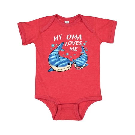 

Inktastic My Oma Loves Me- whale shark Gift Baby Boy or Baby Girl Bodysuit