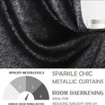 thumbnail image 5 of Pinewave Metallic Blackout Curtains Black Curtains Luxury Sparkle Window Panels, Grommet Top,2 Pcs, 5 of 6