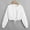 White, variant on Hauaitttt Women Casual Solid Round Neck Long Sleeve Crop Top Sweatshirt Loose Strap Top Bunny Zip up Ladies Sweatshirt Tops Yoga Jacket Women Zip up Funnel Neck Sweatshirts Women Graphic Sweatshirt