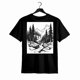 thumbnail image 1 of Camiseta 100 % algodón para hombre con estampado de sendero forestal de montaña. Camiseta informal negra de manga corta, transpirable y lavable a máquina. Ideal para senderismo y ropa informal. Ropa d, 1 of 6