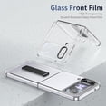 thumbnail image 2 of Clear for Samsung Galaxy Z Flip 3 Case with Kickstand, Built-in Screen Protector [Horizontal & Vertical Stand] Crystal Clear Slim Fit Anti-Yellow Scratch Resistant Shockproof Case, Black, 2 of 13