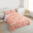 thumbnail image 3 of jejeloiu Boho Rainbow Queen Comforter Set,Cute Kawaii Rainbows Bedding Comforter Set For Girls Teens Reversible 3 Pieces, 3 of 8