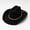 black, variant on Autumn/Winter Women's Wide-Brimmed Jazz Hat — Suede-Brimmed, Flat-Crown Style with Tassels