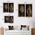 thumbnail image 4 of Designart "Majestic Lion King Portrait I" Animals Lion Wall Art Set Of 2 - Children's Art Brown Gallery Wall Set For Home Decor, 4 of 6