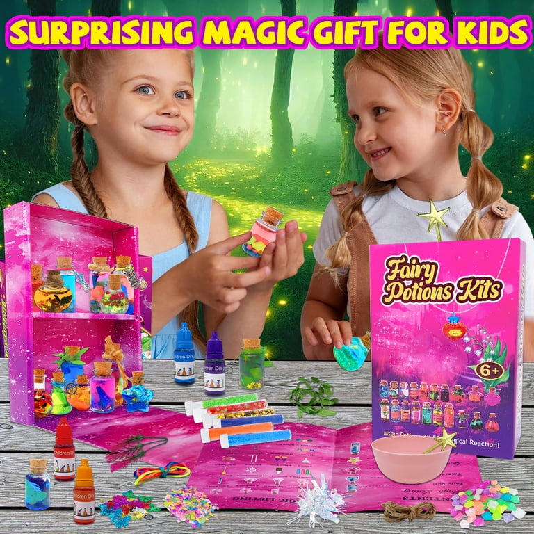 Kit De Pociones Mágicas Para Niñas – 22 Botellas, 5 Recetas, DIY, Manualidades Para 6-12 Años, Regalo Creativo