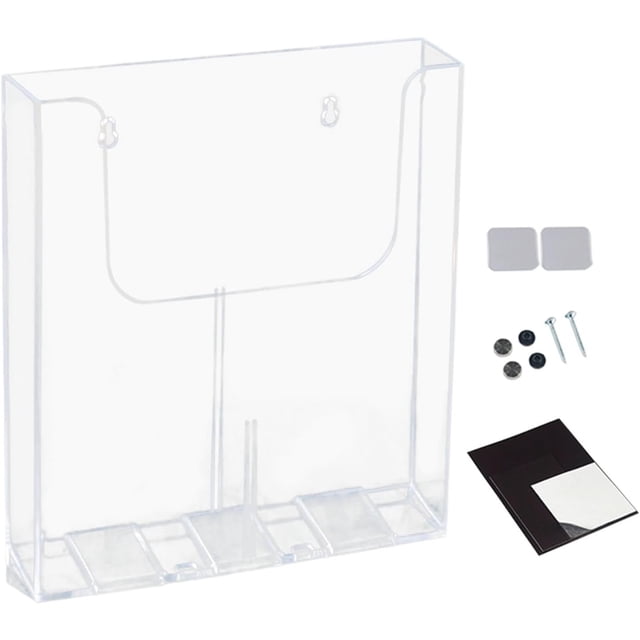 Generic Brochure Holder Wall Mount Pamphlet Holder Acrylic Rack Booklet Display Stand Clear Literature Holder for Paper, Exhibition, 22.5cmx4.2cmx25.1cm
