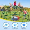 thumbnail image 5 of KloKick 10ft Playground Climbers Dome - Kids Jungle Gym with Swing, 800lb Capacity, Rust-Resistant(Green), 5 of 12