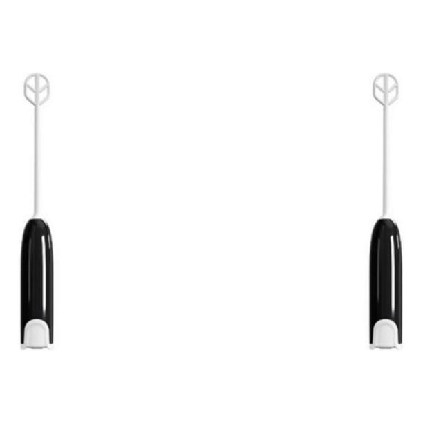 Bewildely Agitador eléctrico reutilizable lavable desmontable reemplazo hogar cocina mezclador de bebidas calientes herramienta de mezcla Blanco negro 2piezas
