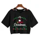 thumbnail image 1 of Camiseta de árbol de leopardo de Reno para mujer, ropa de Navidad, Tops cortos de Feliz Navidad, camiseta gótica Harajuku, camiseta de Mange de Año Nuevo, 1 of 5