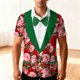 thumbnail image 1 of Blusa y camisa hawaiana de manga corta con cuello vuelto para hombre, camisa unisex informal de verano para playa, de manga corta con botones, ropa estampada divertida, blusa para hombre, 1 of 9