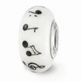 thumbnail image 1 of Fancy Bead White Sterling Silver Glass Sterling Silver Reflections Hand Painted Music Notes Fenton Bead, 1 of 4
