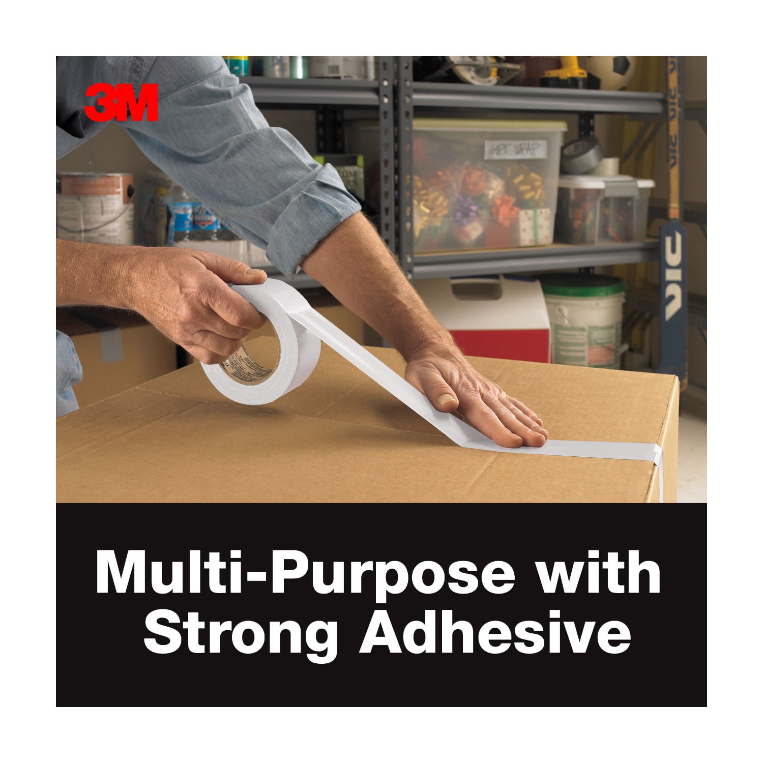 3M White Duct Tape, 1.88 inches x 55 yards, 1 Roll