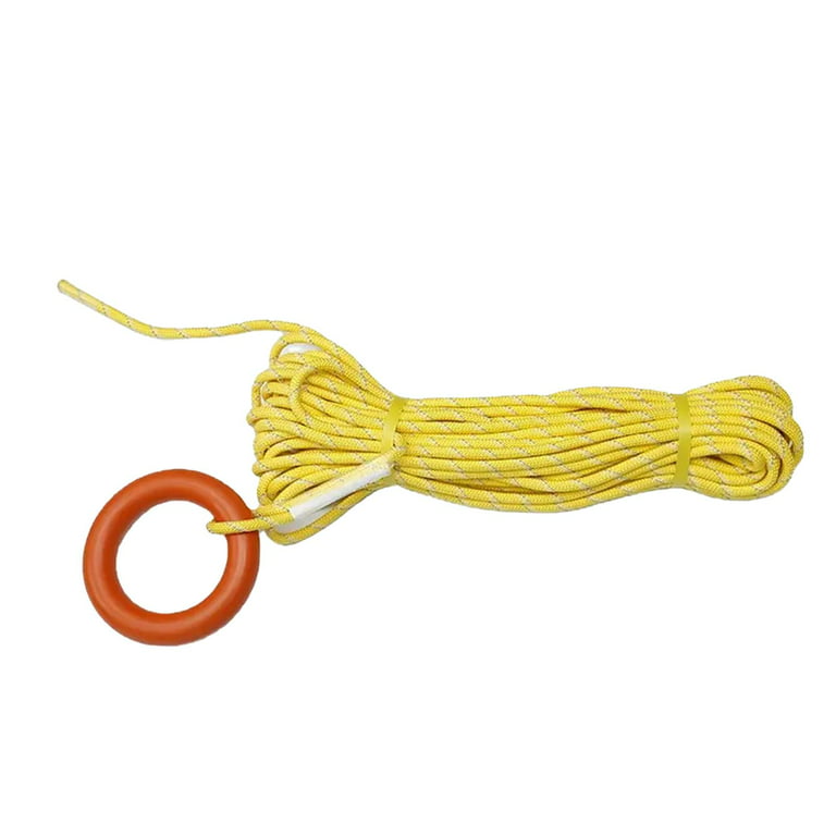 30m Water Floating Rope Lifeline with Hand Rings Lifeguard Floating Throwing Line for Kayak Ice Fishing Sailing Fishing Boat, Yellow