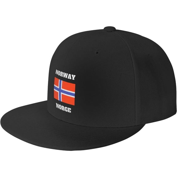 Men Women Adjustable Baseball Caps, Norges Norway Flag Unisex Plain Hats Vintage Trucker Dad Cap Black