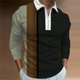 thumbnail image 2 of Qingpeng Men's 1/4 Zip Lapel Shirts Casual Slim Fit Long Sleeve Shirts Color Block Shirt Tops, 2 of 3
