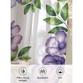 thumbnail image 6 of Sheer Curtains 54 Inch Length, Purple Flowers Semi Sheer Curtains Light Filtering Window Treatment, Spring Watercolor Floral Leaves Plants Privacy Voile Drapes for Living Room Bedroom 52x54 Inch, 6 of 7