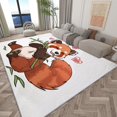 Area Rug Rectangle Carpet, Animal Painting Red Panda Machine Washable