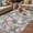Gray Blue Light Pink, variant on Vintage Spring Floral Outdoor Rug for Patio/Deck/Porch, Non-Slip Large Area Rug 4 x 6 Ft, Summer Botanical Watercolor Indoor Outdoor Rugs Washable Area Rugs, Reversible Camping Rug Carpet Runner