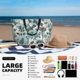 thumbnail image 5 of PISONIC Large Beach Travel Bag for Women, Dragonfly Flowers Printed Waterproof Sandproof Tote Bag with Zipper for Beach Vacation Travel Gym, 5 of 7