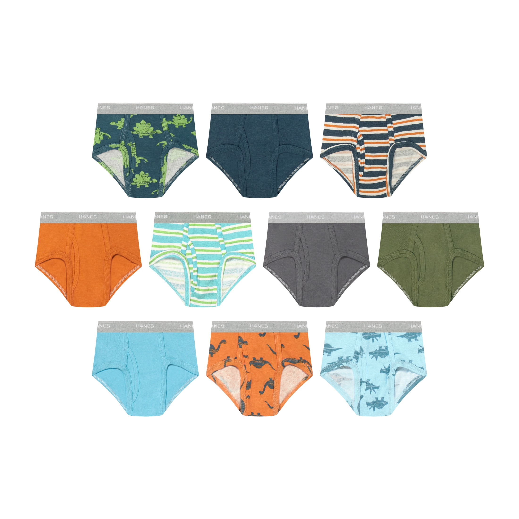 Hanes Infants/Toddlers Briefs Underwear Pack, 10-Pack, Toddler Boy's Cotton Underwear Pack, Tagless