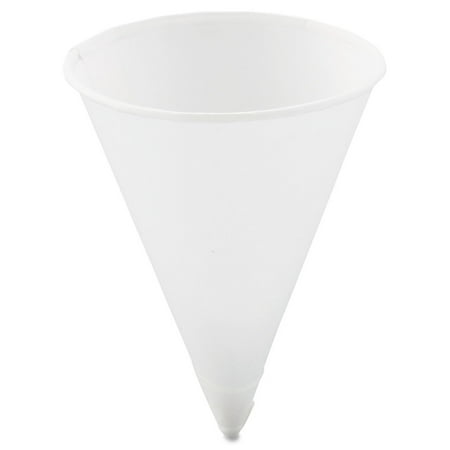SOLO 4R-2050 Cone Water Cups, Paper, 4oz, Rolled Rim, White (200/Bag, 25 Bags/Carton)