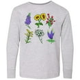 thumbnail image 3 of Inktastic Group of Beautiful Wildflowers Long Sleeve Youth T-Shirt, 3 of 5