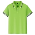 thumbnail image 7 of WUANDIXFA Boys Polo Shirts Kids School Uniform Short Sleeve Tops Cozy Stretch Golf Shirt Lightweight Button Lapel Collar Tshirt (Green, 9-10 Years), 7 of 7