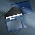 thumbnail image 5 of Leather Portfolio, Letter Sized Document Holder, File Organizer with Tablet Pocket, Includes Legal Pad, Pen Holder, Secure Flap Closure, Black Faux Leather, 5 of 8