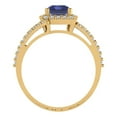 thumbnail image 4 of Clara Pucci 14K Yellow Gold Solid Gold Tanzanite Solitaire with Accents Anniversary Ring for Women - 1.935 cttw Emerald Cut, 4 of 8