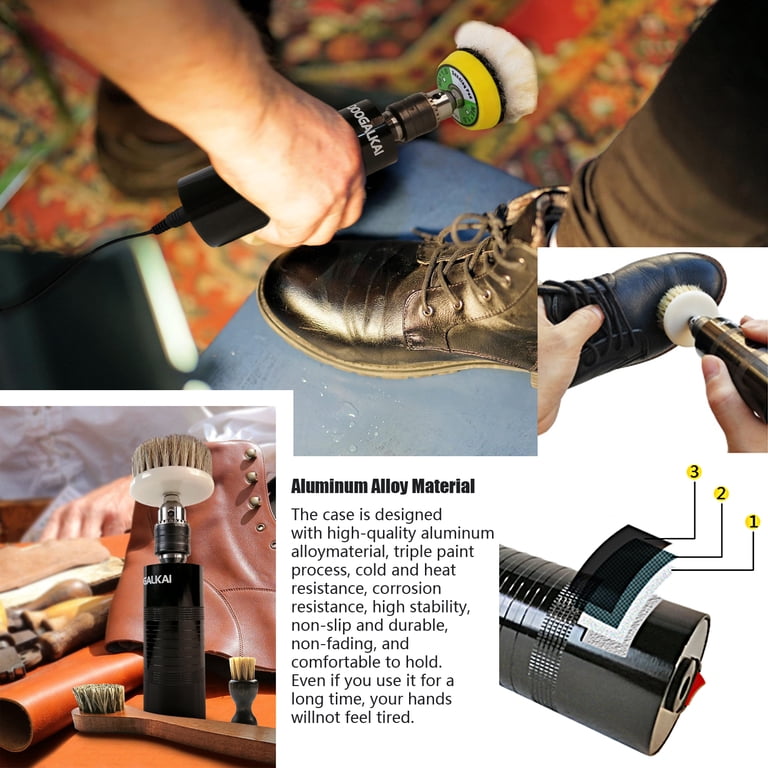 DOOGALKAI KAI624 Electric Shoe Polisher Kit, Adjustable Speed