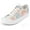 Blue Pink #A, variant on Women's Canvas Shoes Lace up Flat Sneakers Comfort Casual Walking Shoes School Shoe