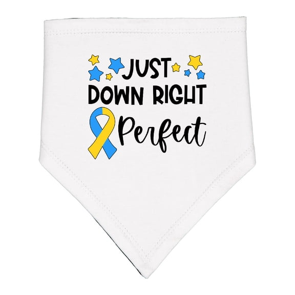 Inktastic Just Down Right Perfect Down Syndrome Awareness Ribbon Baby Bandana Bib