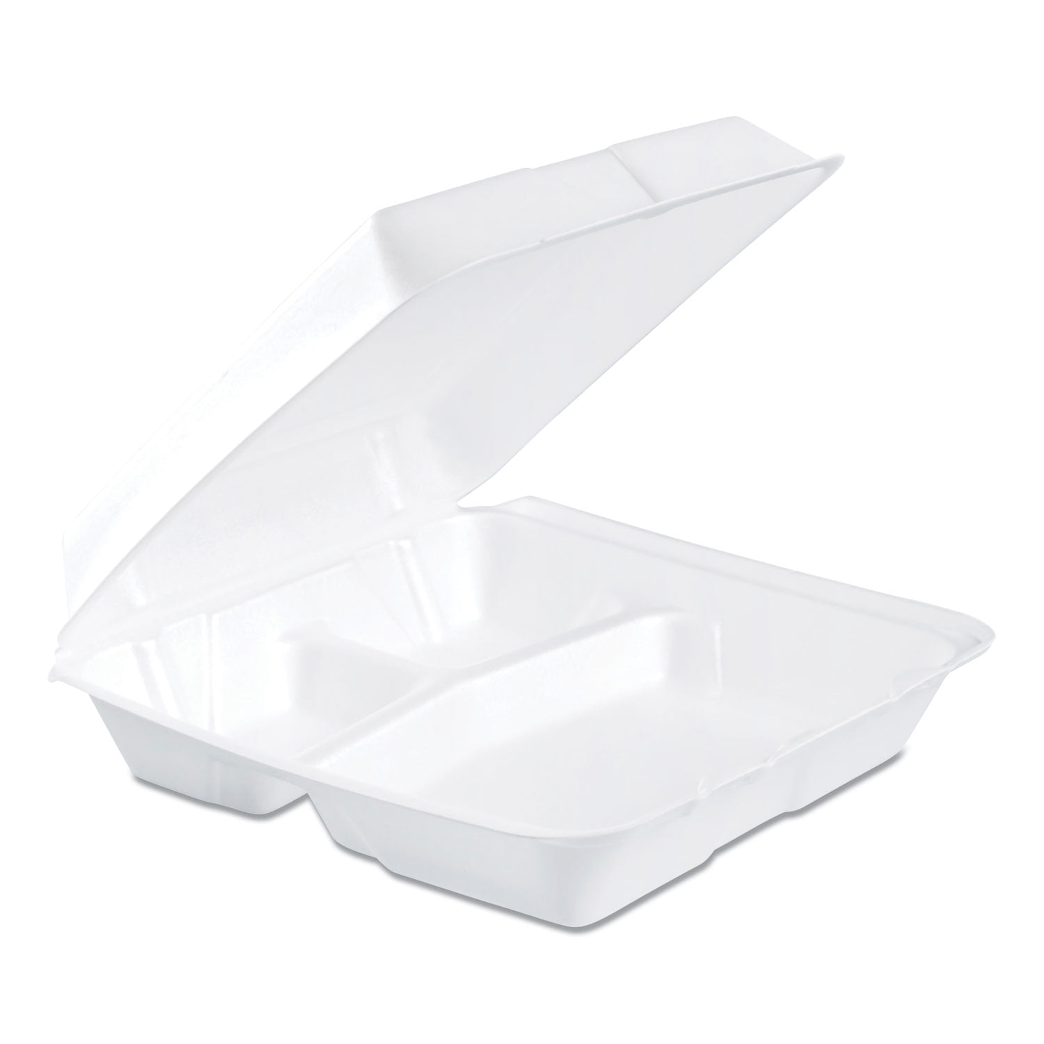 Dart 90HT1R Foam Hinged Lid Containers, 9 x 9 x 3, White, 200/Carton