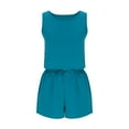 thumbnail image 4 of Beach Outfits For Women Two Piece Sets Summer Casual Trendy Shorts Matching Sets Sleeveless Beach Vacation Outfits, Limited Time Offer, 4 of 6